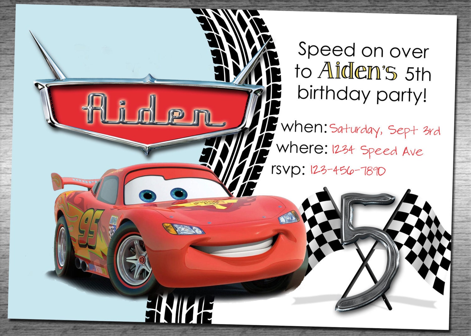 Awesome Cars 2 Birthday Invitation