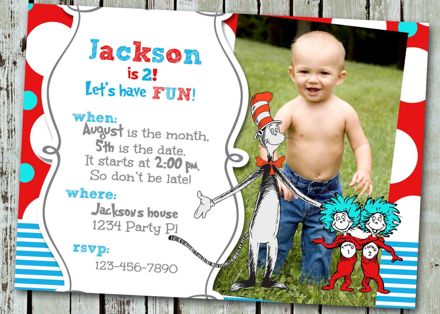 Sweet Dr. Suess Birthday Invitation