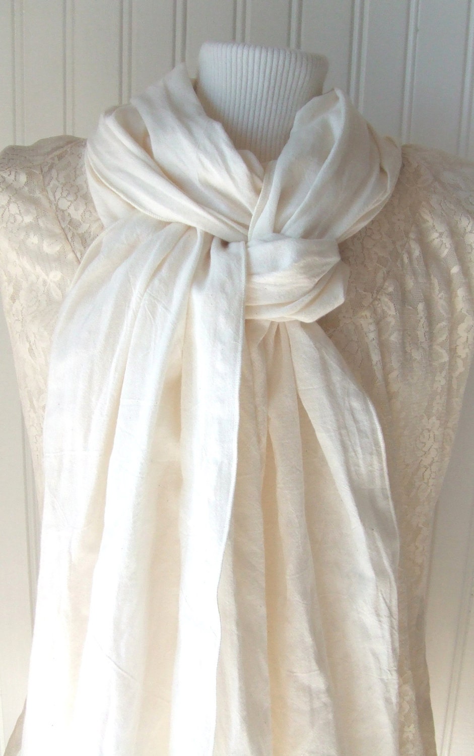 Antique Pearl.....Cotton Gauze Scarf.....New