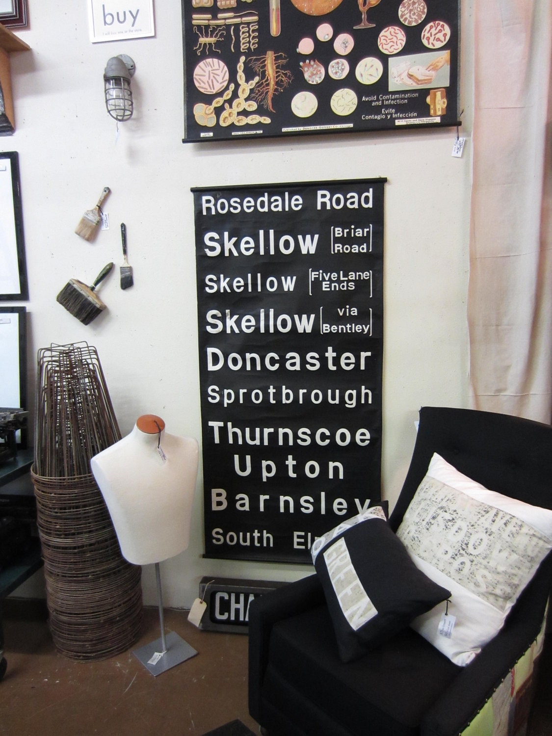 vintage uk route sign. rosedale road to south elmsall.