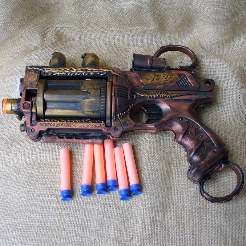 Steampunk Gun Nerf Maverick N-Strike Victorian Gothic