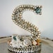 Beach Wedding ELEGANT INITIAL Shelled Cake Topper