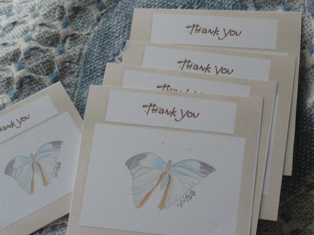 Note Card - Thank You Tag SeT Butterfly