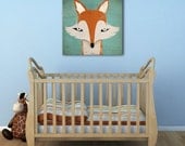MISTER FOX Graphic Illustration Gallery Wrapped Canvas Wall Art 20x20x1.5 inch signed