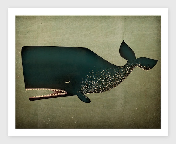 The Barnacle Whale Archival Pigment Print Giclee 7x9 inches SIGNED