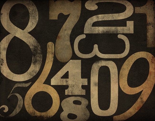 Number Sign Numerology Vintage-style Graphic Art Stretched Canvas Wall Art  30x40x1.5 Ready-to-Hang