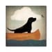 Black Dog (Yellow, Brown, Red, too) Canoe Company Gallery Wrapped Canvas 12x12x1.5 Signed and Dated Labrador Retriever wall art