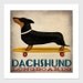 DACHSHUND Wiener Dog Longboards Skateboard  - 10x10 Archival Giclee Print Signed