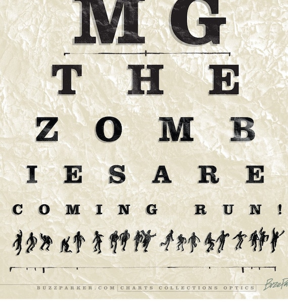 Zombie Eye Chart, Collections Series Limited Edition Art Print