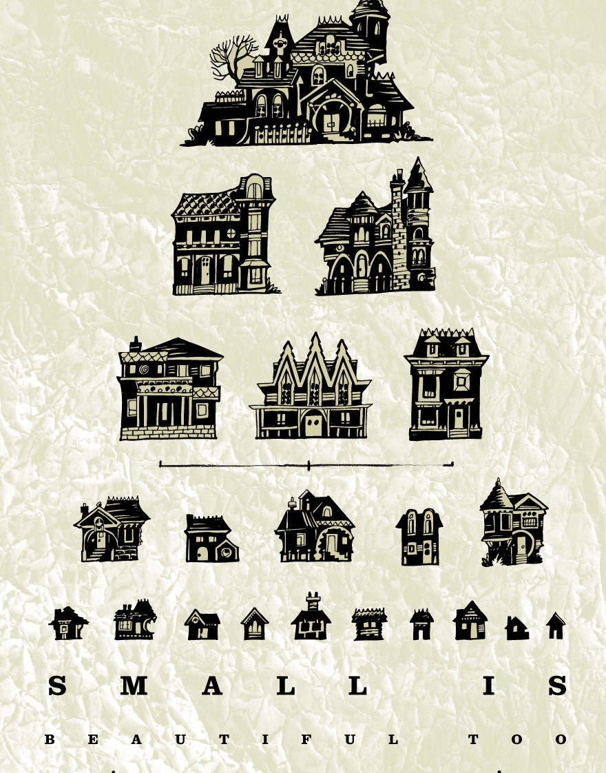 Small Houses Eye Chart, Collections Series Limited Edition Art Print