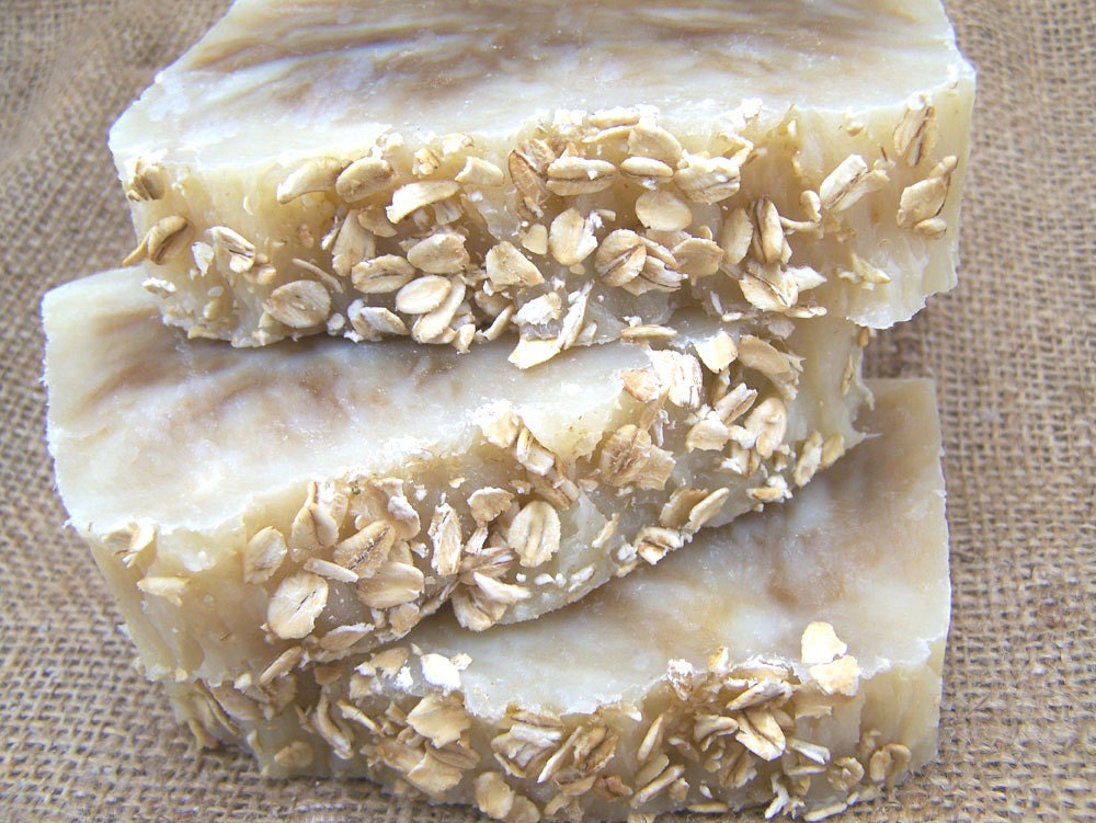 Oatmeal Honey Soap Hot Process Soap Handcrafted Face Soap Facial Olive Oil Coconut Oil by TheJaneCo on Etsy