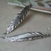 Long Feather Earrings Matte Silver - Memorial Day Sale