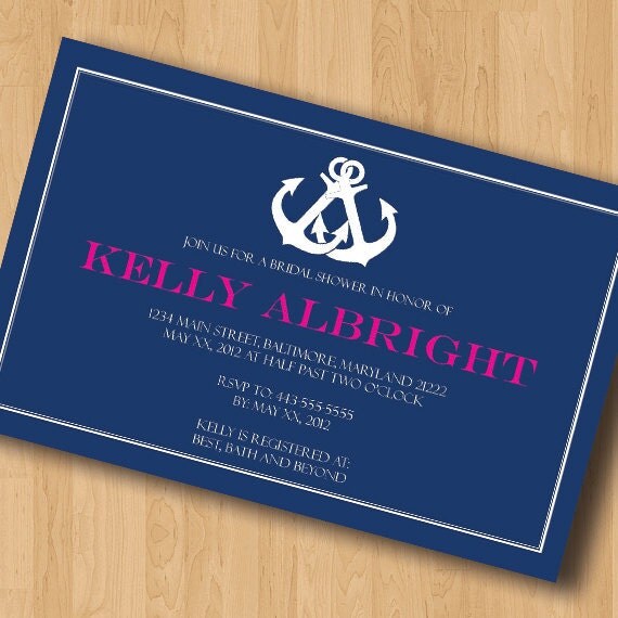 Nautical Interlocking - Bridal Shower Invitations - Design Only Il_570xn