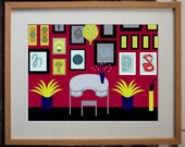 Retro Study Interior - Digital Art Print