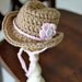 Crochet Baby Cowgirl Hat - Photography Prop - Baby Girl Hat - Size Newborn