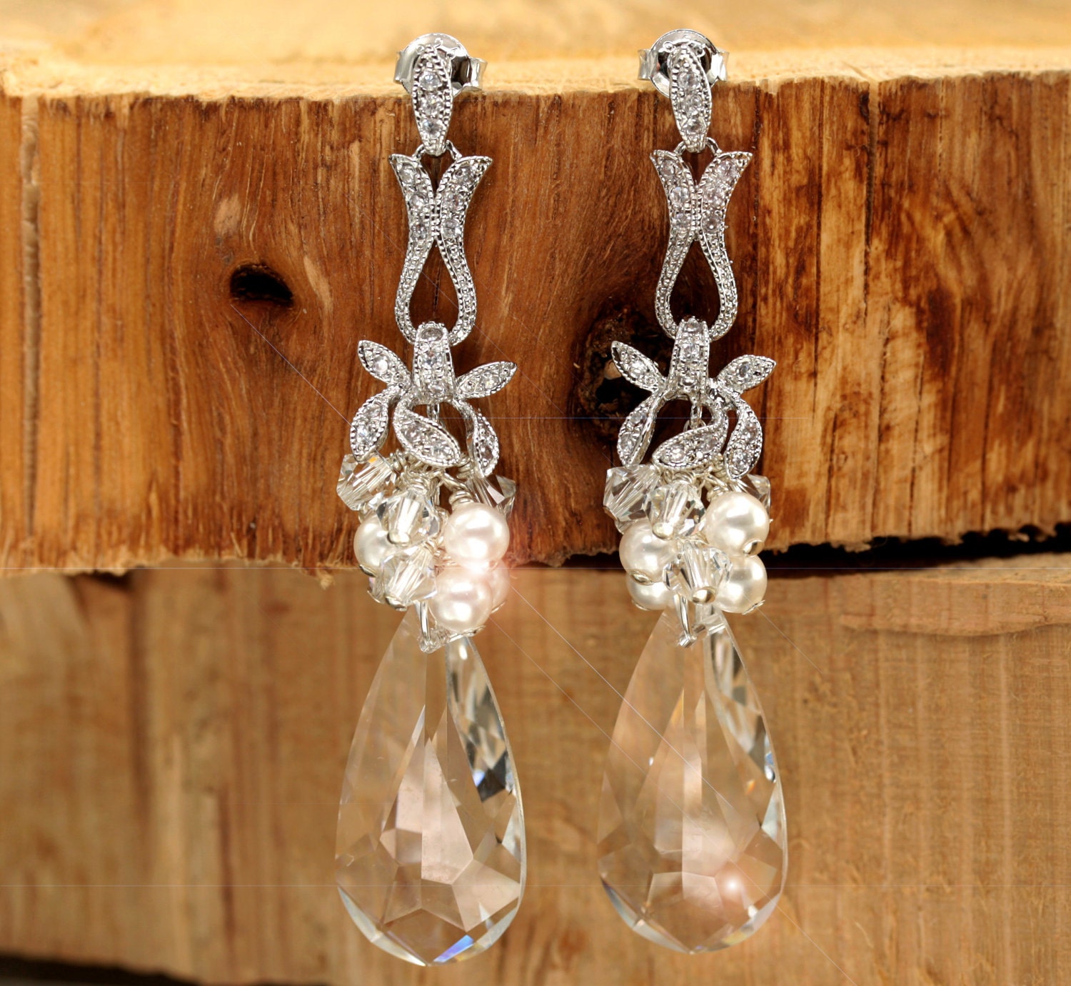 Long Dangle Earrings, Crystal Chandelier Earrings, Crystal Bridal Earrings, Wedding Earrings Drop, Something Old, Wedding
