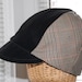 Carnaby Street Peaked Cap - Houndstooth and Velvet - Mod 60s Pattern