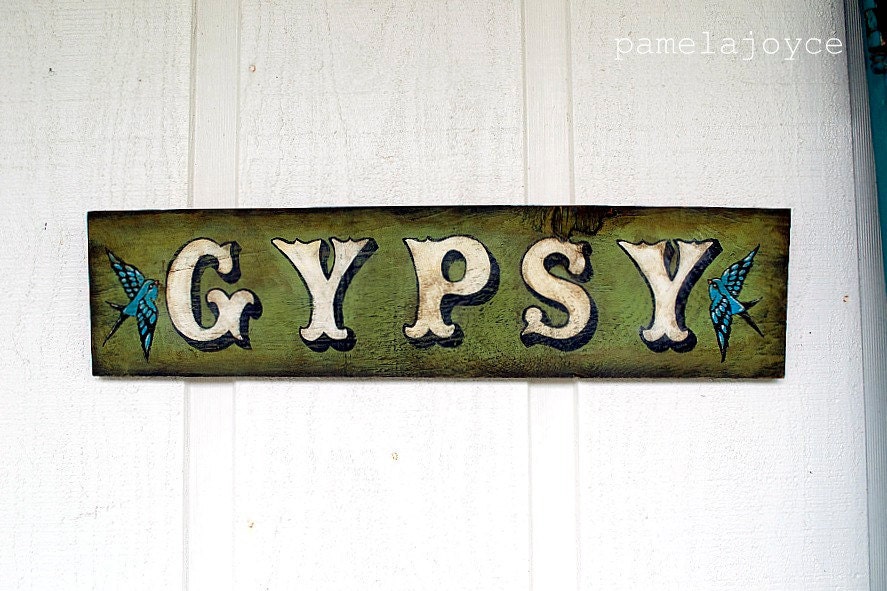 Rustic - Gypsy - Hand Painted Wood Sign - Boho - Cottage - Teen Room - Beach