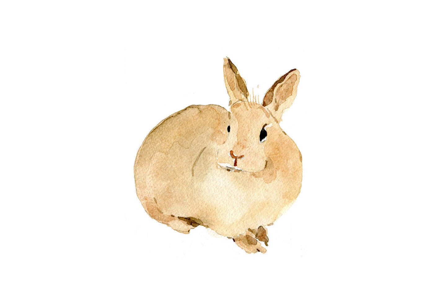 Cute bunny art Print of my original watercolor painting ,Easter, Nursery decor, animals art , Kids wall art , woodland, caramel and brown