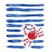 Born in July Print of original painting, Cancer and Stripes zodiac sign for June July, Nautical red, Blue.cottag chic,coast acrylic