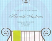 Baby Boy Girl Birth Announcement Invitation DIY Printable for Baby Shower, Christening, Dedication 5x7 Card Il_170x135