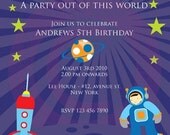 Out Of Space Birthday Party Theme Invitation DIY Printable 5x7 Card Il_170x135