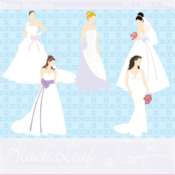 Bridal Silhouettes - wedding, marriage, gowns, bride, bridesmaid, bridal, shower, wedding, registry, wedding - Personal and Commercial Use Il_570xn