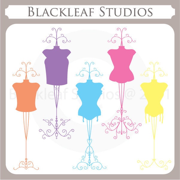 Corsets Silhouettes - bridal shower, lingerie shower, silhouettes, bridesmaid, wedding, dress forms, vintage- Personal and Commercial Use Il_570xn