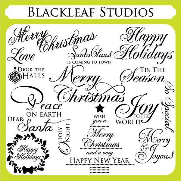 Christmas Word Art Clip Art Set -Scrapbooking Titles, Christmas Titles, Seasons Greetings - Personal & Commercial Instant Download Il_570xn
