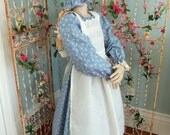 New Girls Pioneer Prairie Dress Costume Blue 3 Piece Set
