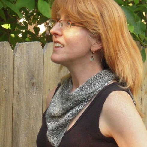 PDF Silk Shawlette Kerchief handspun knitting pattern