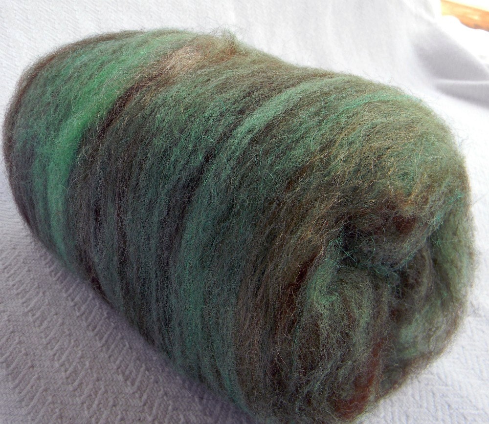 Thin Mints Spinning Batts Fiber Mint Green Chocolate Brown sparkle wool Art Batt Fibre