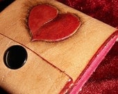 Refillable Leather Notepad, Have a Heart Notepad, Made to Order
