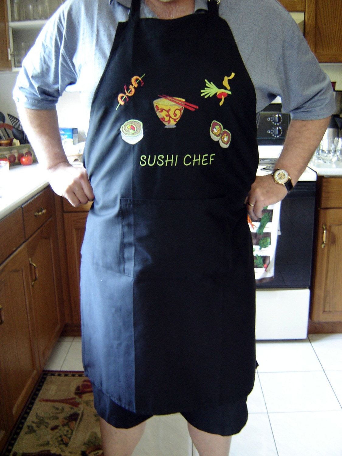 Sushi Chef Apron for Men Kitchen Napkins Table Linens Tea Towels Dish Cloth Tablecloth Placemat Table Dining room