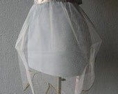 50s 60s Apron Vintage 1950s Sheer Net Baby Blue Whimsy Gold Trim