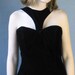 80s Vintage Black Velvet Full Skirt Mini Dress 50s Style Party Medium