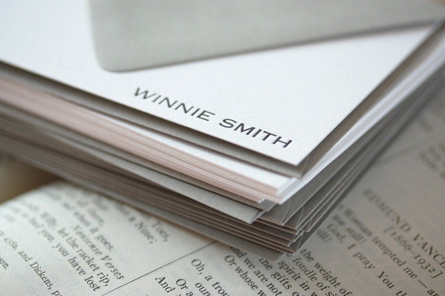 Personalized Letterpress Stationery "WINNIE"