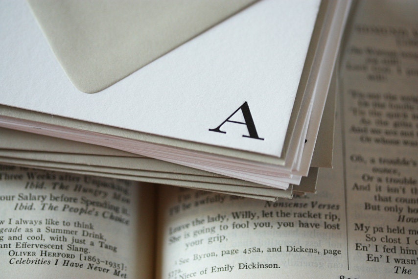 Letterpress Monogram Stationery "CLASSIC"