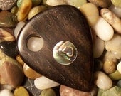 Custom Handmade Ebony Full Moon, inlayed with Green Abalone