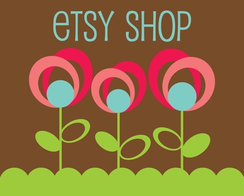 Etsy Shop Banner Avatar Design - Premade Etsy Store Package - Garden of Flowers Design