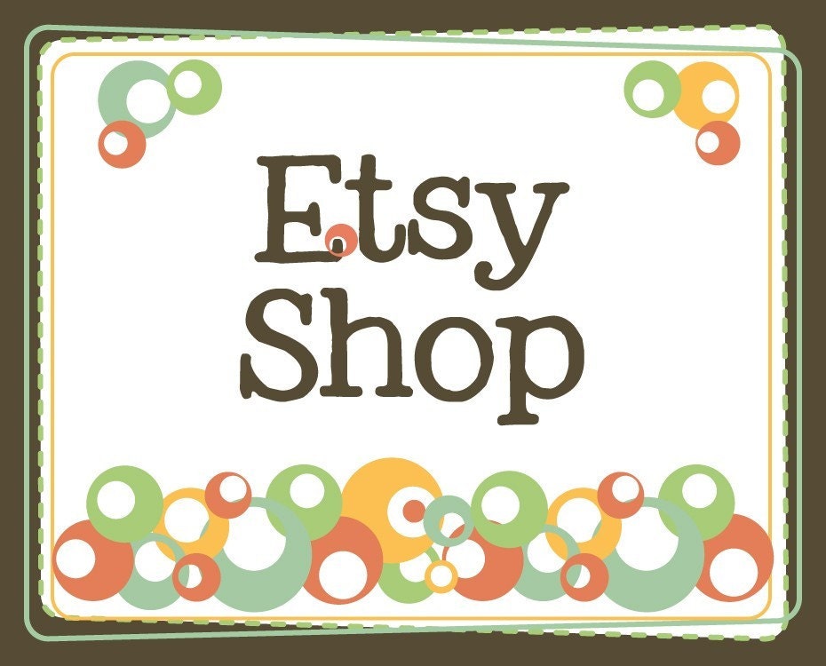 Premade Etsy Banner Avatar Shop Set - Premade Design Package - Bubble Fun Design