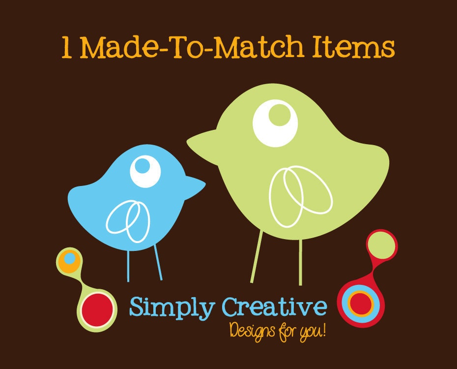 1 Made-To-Match Item for any Premade Design from Simply Creative Designs