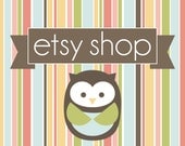 Premade Etsy Shop Banner Avatar Set - Premade Design Package - Owl Banner - "Fall In the Woods" Design