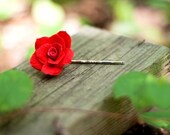 paper rose hair pin - paper flower accessories for weddings or special events