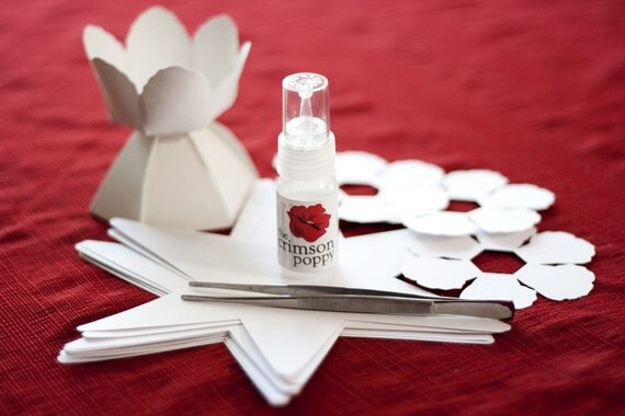 DIY POINSETTIA paper flower wedding favor box - COMPLETE kit for 10 boxes