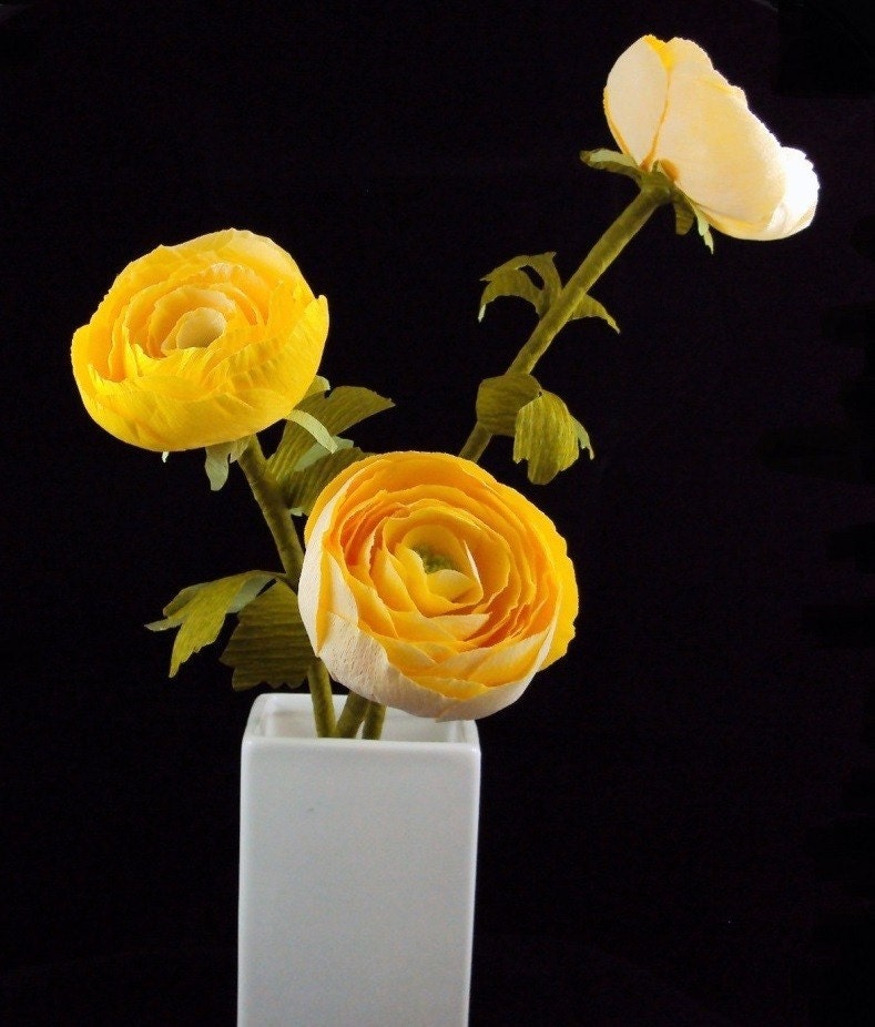 ranunculus flowers - paper flowers  for gift, wedding, or home decor
