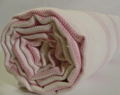 White, pink bath towel..Turkish Bath Towel...PESHTEMAL(205) WHITE-PINK