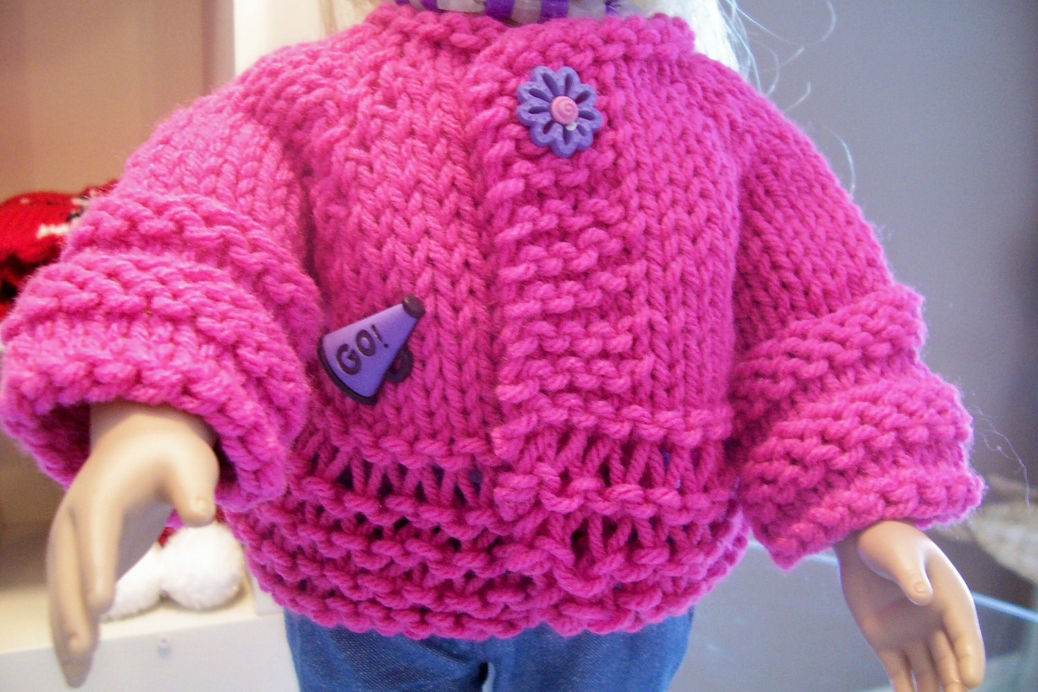 Sweater...Hand knit for 18 inch dolls