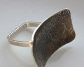 Oxidized Silver Snake Skin Ring