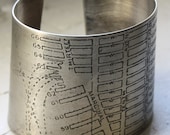 Downtown NYC Etched Map Cuff - Nickel Silver